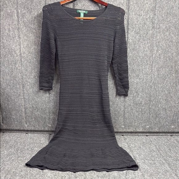 Ralph Lauren Dresses & Skirts - Ralph Lauren Gray Ribbed Sheath Dress Casual 3/4 Sleeve